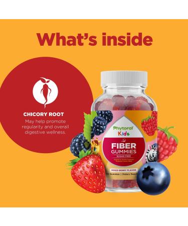 Sugar-Free Kids Fiber Gummies - Digestive & Immune Support - Non-GMO, Vegan, Kosher & Gluten-Free - 60 Count - Buy Online on GoSupps.com
