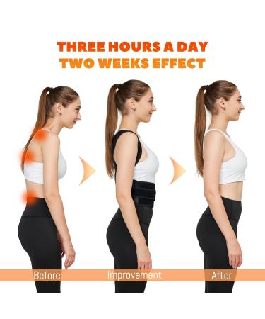 Back Brace & Posture Corrector for Men & Women - Scoliosis & Hunchback Relief | Comfortable Upper & Lower Back Support (L) - Black - Buy Online on GoSupps.com