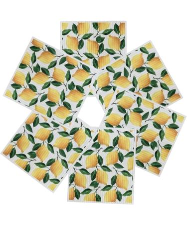 6Pcs Reusable Paper Towels Lemon Print Dish Towels for Kitchen Soft and Absorbent Dish Cloths Quick Drying Kitchen Dishcloths Dish Rags for Washing Dishes - Buy Online on GoSupps.com