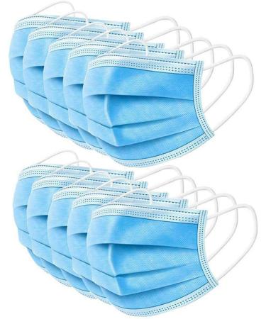 Zuvo 50pk- Disposable 3-Layer Face Masks High Filterability Blue