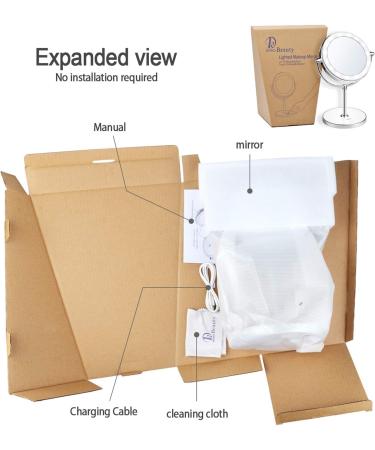 KDKD Lighted Makeup Mirror 1X 7X Magnification Double Sided Round Shape - Cordless & Rechargeable - Buy Online on GoSupps.com