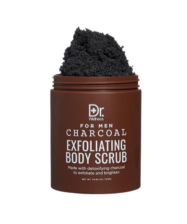 Dr. Wellness Body Scrub for Men- Ultimate Exfoliating Scrub Infused with Charcoal Men s Body Wash in Jar with Twist Top 23 oz For All Skin Types