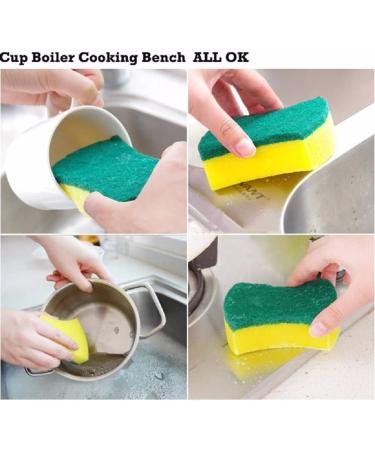 Kitchen Cleaning Sponge Eco Non-Scratch | Dish Scrub Sponge (24 Pack) - Buy Online on GoSupps.com