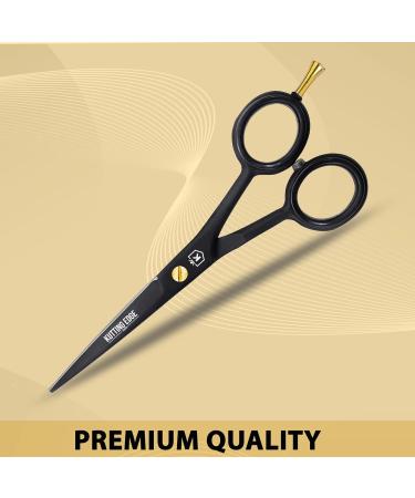 5 Professional Beard And Mustache Scissors with 1 Beard Comb 1 Mustache Comb and Travel Pouch - Prefect Beard Trimming Scissors for All Facial Hair Scissors - Grooming Scissors - Buy Online on GoSupps.com