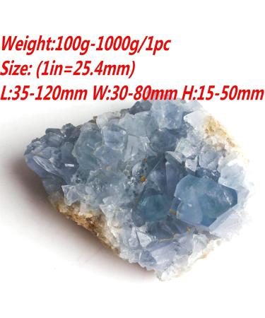 Natural Crystal Rough 1Pc Natural Blue Celestite Crystal Druzy Cluster Sky Blue Geode Specimen from Madagascar (Color : Cluster 200-300g) - Buy Online on GoSupps.com
