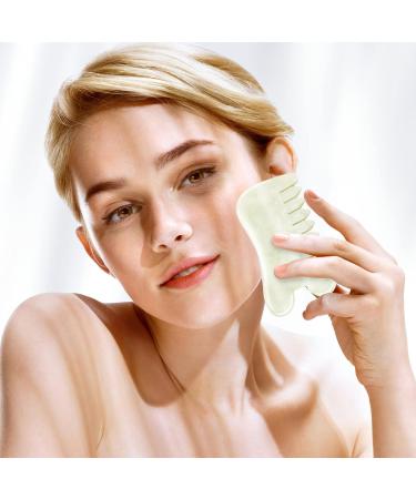 SUPVOX 1pc Gua Sha Facial Massage Tool - Jade Scraping Plate for Face & Scalp - Chinese Massage Comb - 9.0x5.5cm - Buy Online on GoSupps.com