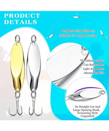30 Pieces Fishing Spoons Lures  Treble Hooks Fishing Spoons Hard Metal Spoon Lures Spoons for Huge Distance Cast Saltwater Freshwater Fishing in 1/5 oz 1/4 oz 3/8 oz 1/2 oz 3/4 oz Gold Silver - Buy Online on GoSupps.com