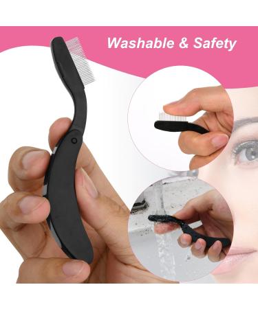 Beautyflier Eyelash Separator Comb - 2 Pack Foldable Metal Mascara Applicator with Cover for Perfect Lash Lift & Separation - Ideal for Eyebrow Waxing - Black - Buy Online on GoSupps.com