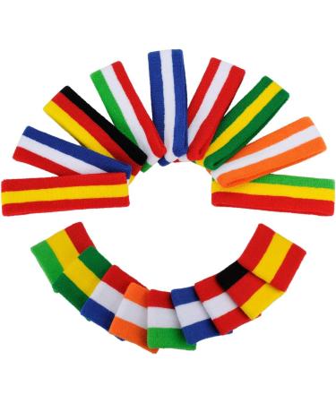 ONUPGO 6-Piece Sweatbands Set for Gym & Sports - 2 Headbands & 4 Wristbands for Workout, Yoga, Football, Basketball - Red/Yellow/Red - Buy Online on GoSupps.com