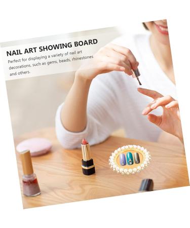 Mikinona Nail Display Board Nail Showing Board Nail Color Mixing Plate Nail Polish Plate Nail Art Manicure Nail Building Gel Nail Gel Nail Tips Display Holder Zinc Alloy Nail Plate Cosmetic 7.9X7.9X1.2CM Golden - Buy Online on GoSupps.com