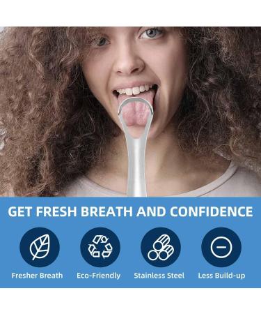 4-Pack Metal Tongue Scraper for Optimal Oral Hygiene | Reusable Tongue Cleaner - Silver - Buy Online on GoSupps.com