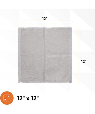 Superio Cotton Terry Washcloths Grey Towels 100% Cotton (6 Pack) - Soft & Absorbent Cleaning Cloths for Body and Face - Multi-Purpose Rags and Spa Towels - Buy Online on GoSupps.com
