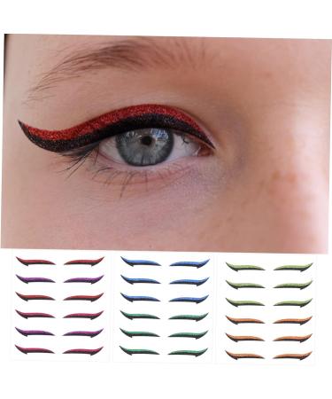 18 Pairs Anti Sweat Eyeliner Instant Eyeliner Stickers Makeup Tape Double Sided Eyelid Tape Blue Eyeshadow Green Duct Tape Blue Glitter Eyeshadow Mens Stickers Man Make up Adhesive - Buy Online on GoSupps.com