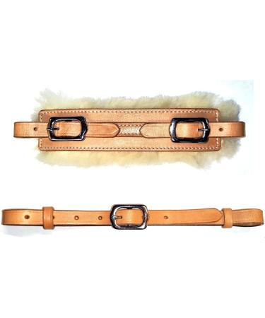 Buy PS Horse Articles Noseband Set - Padded with Sheepskin Chin Strap Black & Gold Fittings | International Shipping Available - Buy Online on GoSupps.com