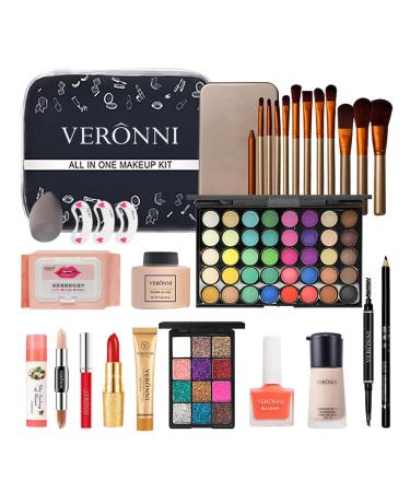 Multi-purpose make-up set make-up set for women with primer and concealer eyeshadow palette lip gloss face-blade brush beginner's complete set cosmetic-essential start Package