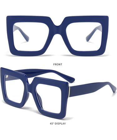 Kursan Oversized Square Black Glasses - Blue Light Blocking Eyewear for Men & Women - Fashion Big Frame Eyeglasses 53mm - Buy Online on GoSupps.com