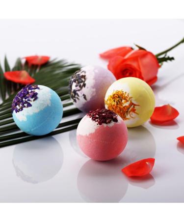 1PC Dried Flower Bath Bomb - Natural Aroma Bath Salt for Women - Pink - Sparkling Shower & Bath Experience - Buy Online on GoSupps.com