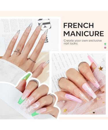 Modelones Nail Art Stamper Kit 7Pcs - Premium Double Nail Stamp Stencils & Gel for DIY French Manicure - Buy Online on GoSupps.com