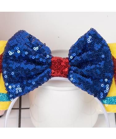 ChuangQi Mouse Ears Headband with Shiny Bow, Double-Sided Sequins, Yellow & Blue, for Birthday Party or Celebration (XC22) - Buy Online on GoSupps.com