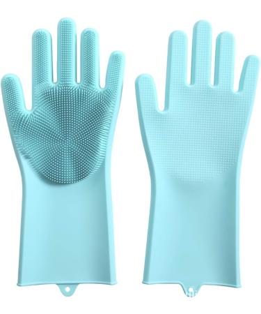 YUANstore Silicone Gloves Kitchen Cleaning Dishwashing Gloves Soft Scrubber Rubber Dish Washing Tools Kitchen Household Gadgets 1 Pair - Buy Online on GoSupps.com
