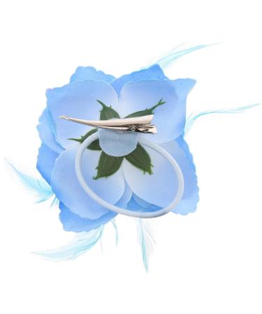 Topkids Light Blue Hair Clip with Rose Blossom Motif | Women's & Girls' Accessories for Weddings Proms & Special Occasions - Buy Online on GoSupps.com