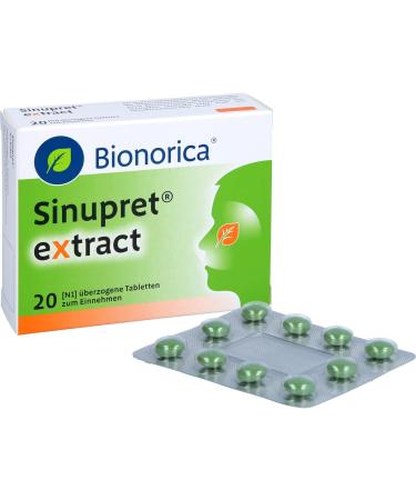 Sinupret Extract Coated Tablets - 20 pcs | All-Natural Relief for Sinus Health | International Shipping Available - Buy Online on GoSupps.com