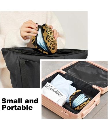 Menstrual Pad Bag with Zipper | Leopard Print Ladies Napkin & Tampon Pouch for Women & Girls - Buy Online on GoSupps.com