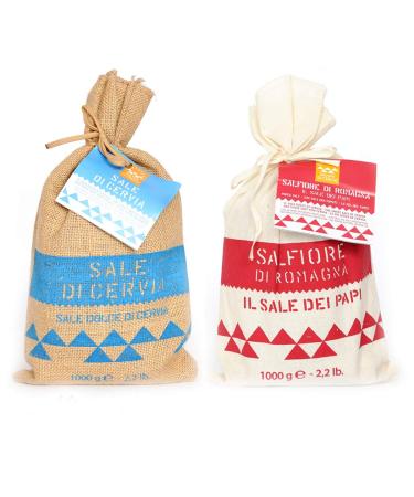 Salina di Cervia Salts from the Cervi Saltworks Park: Dolce Salt and Papi Salt. 1 kg x 2