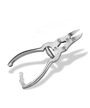 Shehadeh - Foot Nail Clippers with Double Gear - Curved Edge - Stainless Steel - for Strong Toenails - Large