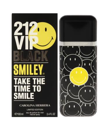 Carolina Herrera 212 VIP Black Smiley EDP Spray Men 3.4 oz