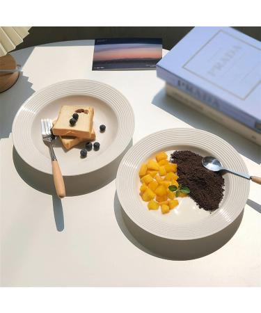 Dinnerware Dishes Plates Dining Plate Pure White Ceramic Plate Thread Hat Plate Deep Plate Dessert Cake Plate Salad Plate Household Kitchen Restaurant Round Plate Dinner Restaurant Family Party Plates - Buy Online on GoSupps.com