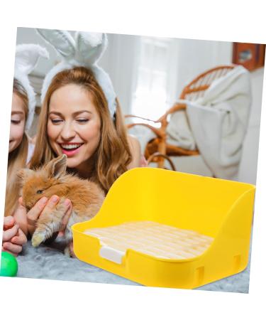 Box Rabbit Toilet Pet Pee Toilet Pet Litter Tray Small Pet Toilet Rabbit Potty Bunny Potty Pet Potty Bunny Toilet Pet Drawer Potty Pet Supply Pet Training Corner 28.5X23.5X15.5CM Yellow - Buy Online on GoSupps.com