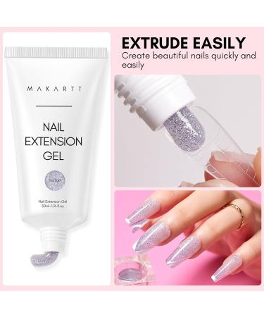 Makartt 50ML Poly Nail Gel Builder Gel in White Pink Nude Clear Rosy (Starlight) | Nail Extension Gel for Salon Design & DIY - Buy Online on GoSupps.com