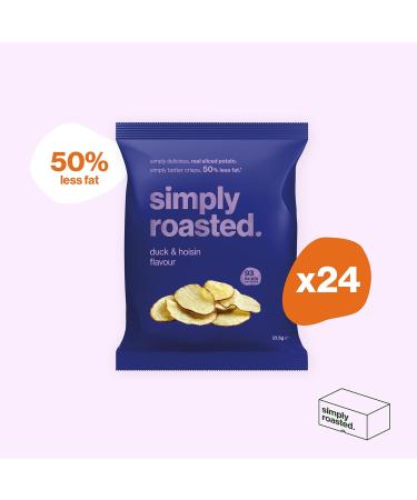 Simply Roasted Duck & Hoisin Flavour Crisps 24 x 21.5g | 50% less fat | 25% less salt | Less than 99 calories | triple roasted crunchy potato crisps (Box of 24 x 21.5g bags) Duck & Hoisin 21.5 g (Pack of 24) - Buy Online on GoSupps.com