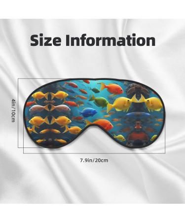 Colorful Fishes Print Unisex Sleep Eye Mask | Soft Comfort Eye Shade for Travel Yoga & Shift Work - Buy Online on GoSupps.com