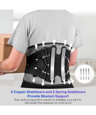 NEENCA Professional Back Support Brace - Adjustable Lumbar Support for Pain Relief - Large Size - Buy Online on GoSupps.com