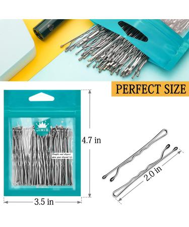JIRIS Silver Bobby Pins 100 Count 2 Inches - Hairpins for Women, Girls & Kids - Invisible Wave Barrette Hair Clips with Storage Bag - Bulk Hair Accessories - Buy Online on GoSupps.com