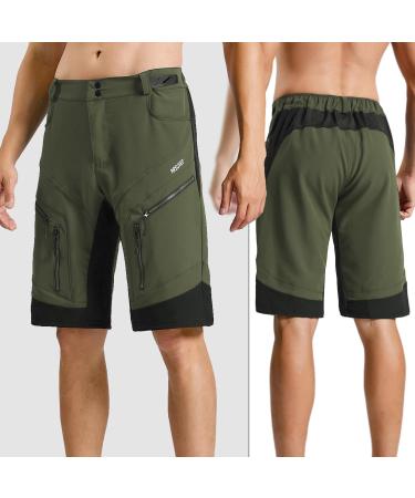 ARSUXEO Men's MTB Cycling Shorts - Classic Waterproof Design No Padding Green 1903 | Shop Internationally - Buy Online on GoSupps.com