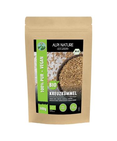 Organic Cumin Seeds 500g - Raw Food Quality Gluten-Free Vegan Lab Tested Controlled Organic Cultivation - Buy Online on GoSupps.com