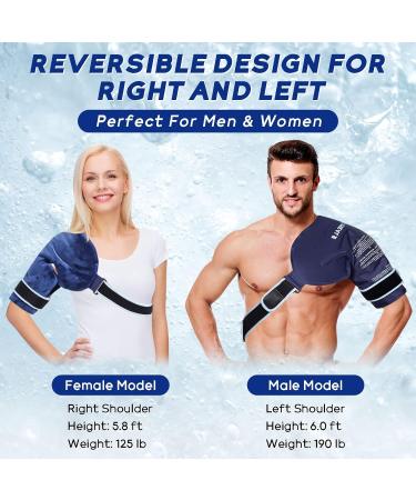 IGOHEALS Shoulder Ice Pack Wrap for Rotator Cuff Injuries - Hot Cold Therapy for Pain Relief & Recovery - Left/Right Shoulder for Men & Women - Navy 003 - Buy Online on GoSupps.com