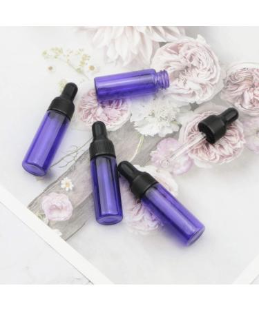 Rowiz 30 Pack 5ml Violet Glass Drip Bottles for Essential Oils Perfumes & Lotions with Pipettes & Black Caps - Pink & Purple Options - Buy Online on GoSupps.com