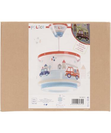 DALBER Polizeil Ceiling Light - Blue Children's Pendant Lamp for Kids' Room | 26.5 x 26.5 x 21 cm - International Shipping Available - Buy Online on GoSupps.com