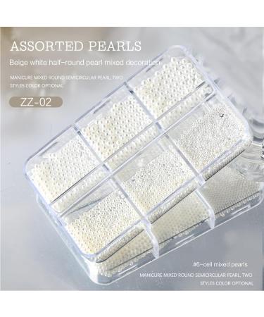 FEIlei Mix Size White Nail Art Tip Half Pearls 3D Nail Beads Rhinestones Decoration DIY Tool Beauty Manicure Supplies - Buy Online on GoSupps.com