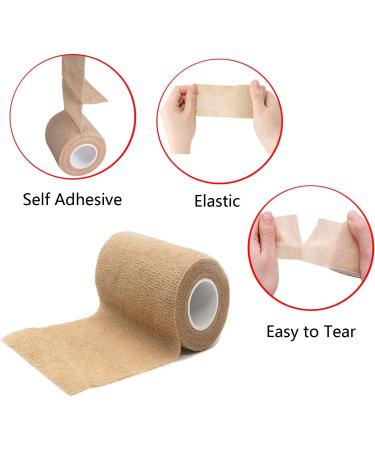 KISEER 15 Pack Cohesive Bandage Wrap Rolls - Colorful, 2 x 5 Yards Self-Adhesive Bandage for Sports, Wrist, Ankle - Elastic & Breathable Tape - Buy Online on GoSupps.com