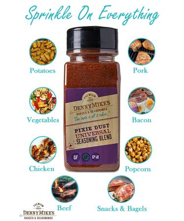 Premium All Purpose Seasoning Gluten-Free Keto Friendly Spice Rub For BBQ Meat Chicken Seafood Vegetables Pizza Bagels Popcorn and More. Pixie Dust By DennyMike's 7oz 7 Ounce (Pack of 1) - Buy Online on GoSupps.com