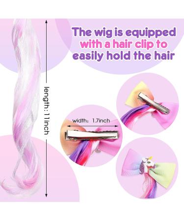 6 Colors Unicorn Bow Clips with Glitter Butterfly Hair Extensions - Princess Dress Up Headdress for Girls - Buy Online on GoSupps.com