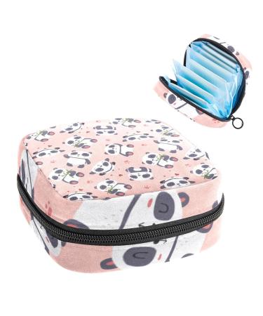 GIAPB Period Bag Sanitary Napkin Storage Bag Period Pouch Travel Makeup Bag Seamless Panda Color5388