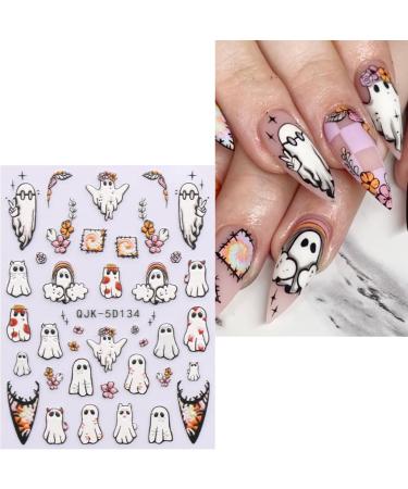 JMEOWIO 3D Embossed Halloween Nail Art Stickers Decals Self-Adhesive 5D Cute Ghost Pumpkin Nail Supplies Nail Art Design Decoration Accessories 4 Sheets - Buy Online on GoSupps.com