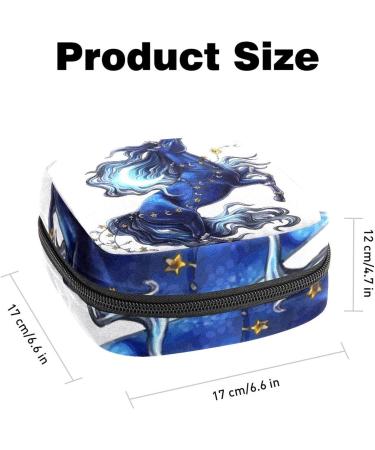 Shop Women's Portable Period Kit | Dark Blue Unicorn Storage Pockets Perfect for On-the-Go | Feminine Product Bag - Buy Online on GoSupps.com