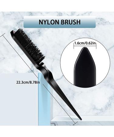 Geiserailie 3-Piece Hair Brush Set - Bristle Brush, Teasing Comb, Rat Tail Comb - for Women, Babies, Kids - Black - Buy Online on GoSupps.com